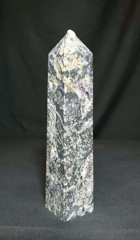 Druzy Sphalerite and Lepidolite Tower #