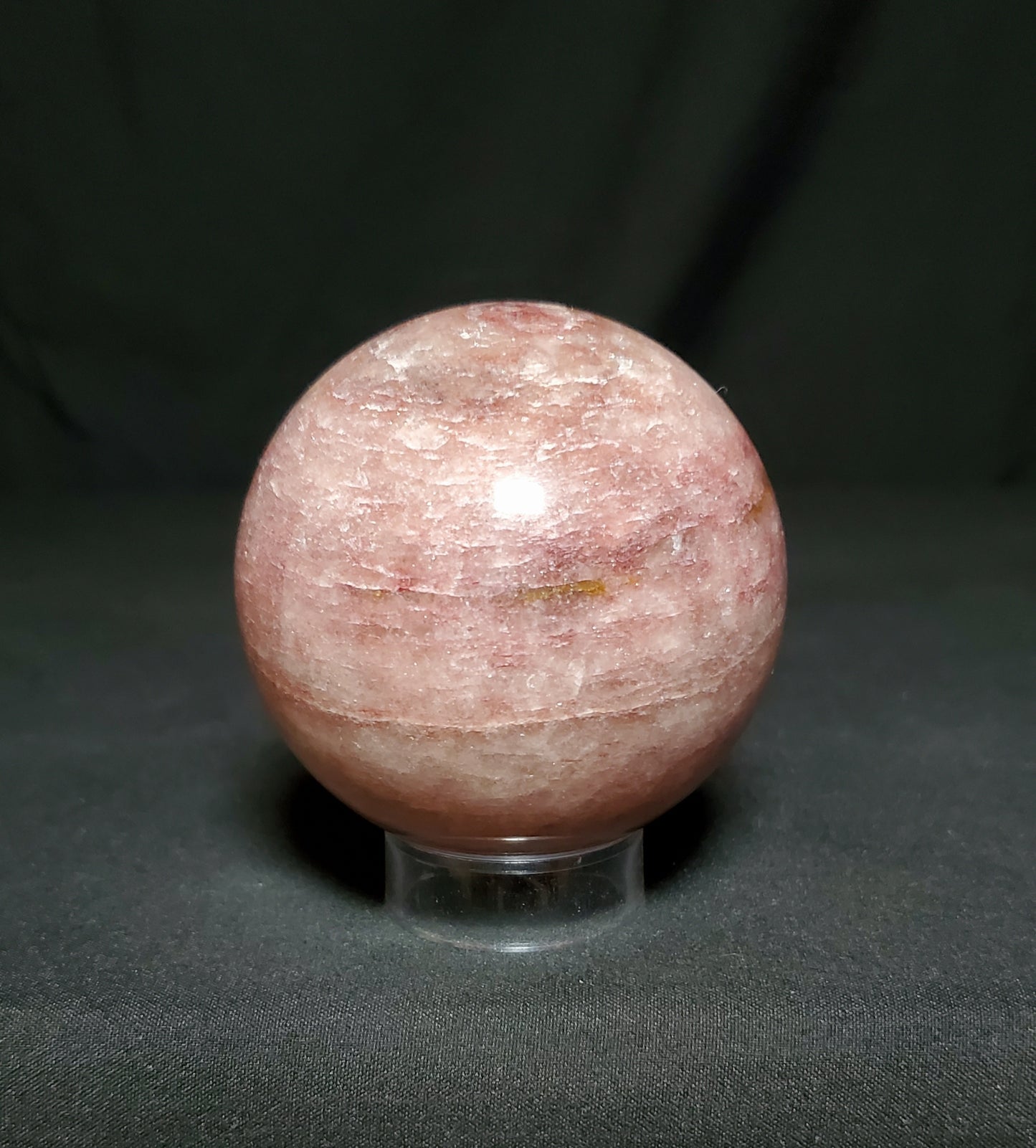 Strawberry Quartz Sphere with Rainbow #