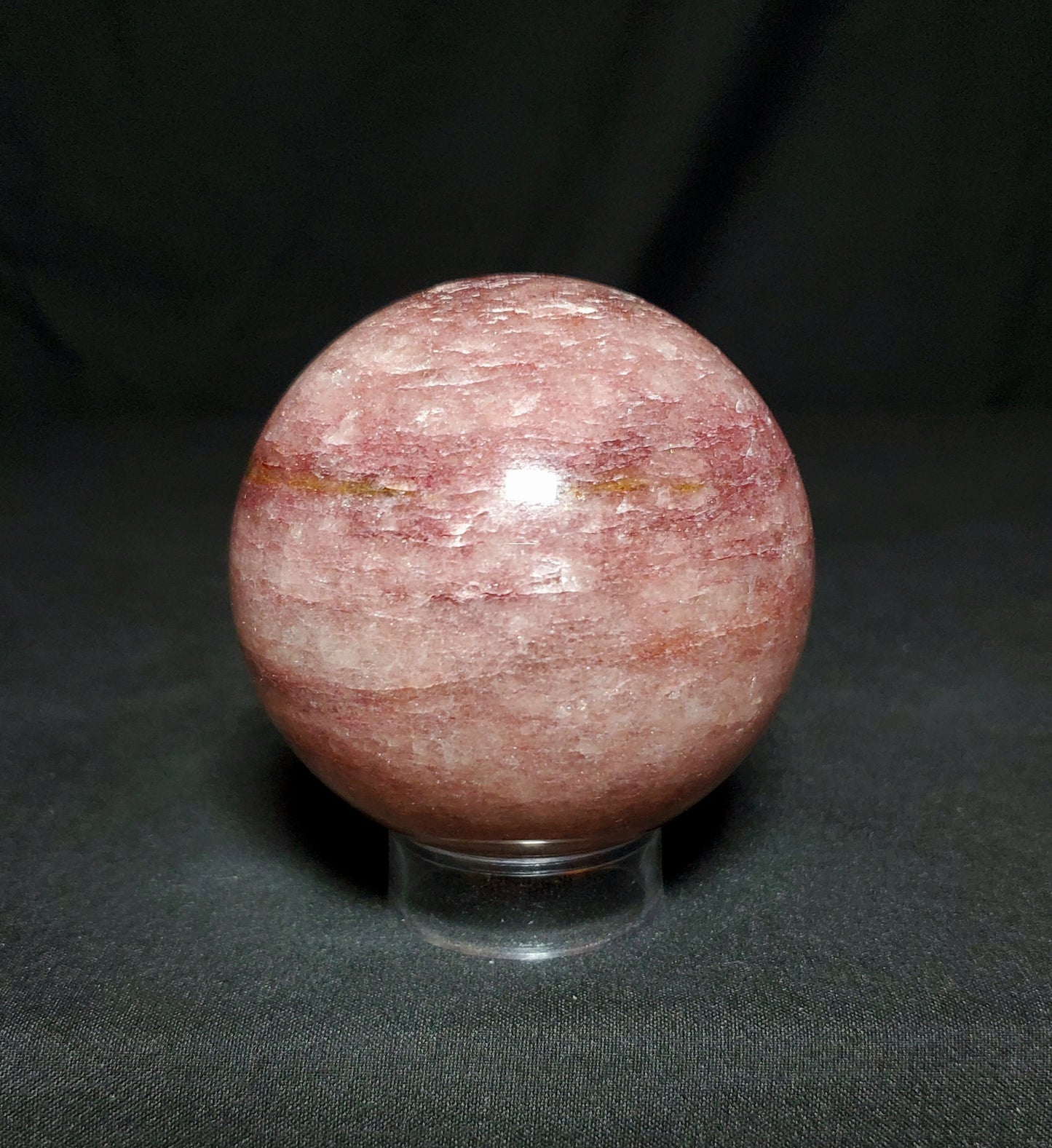 Strawberry Quartz Sphere with Rainbow #