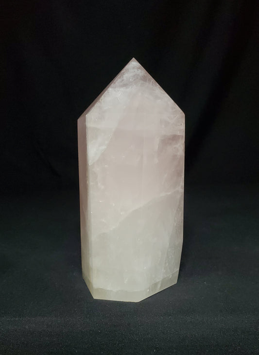 Rose Quartz Tower with Rainbow #