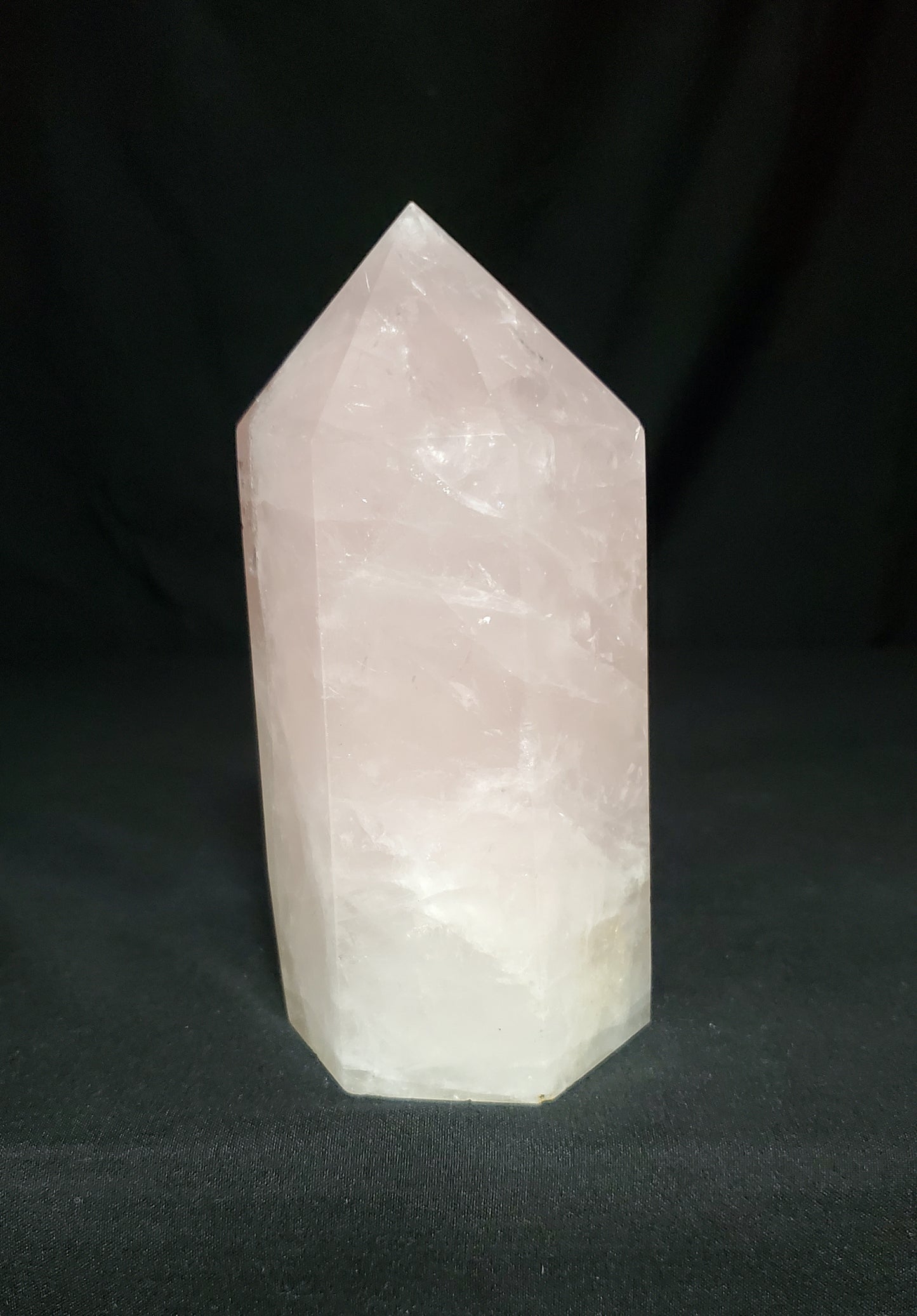 Rose Quartz Tower with Rainbow #