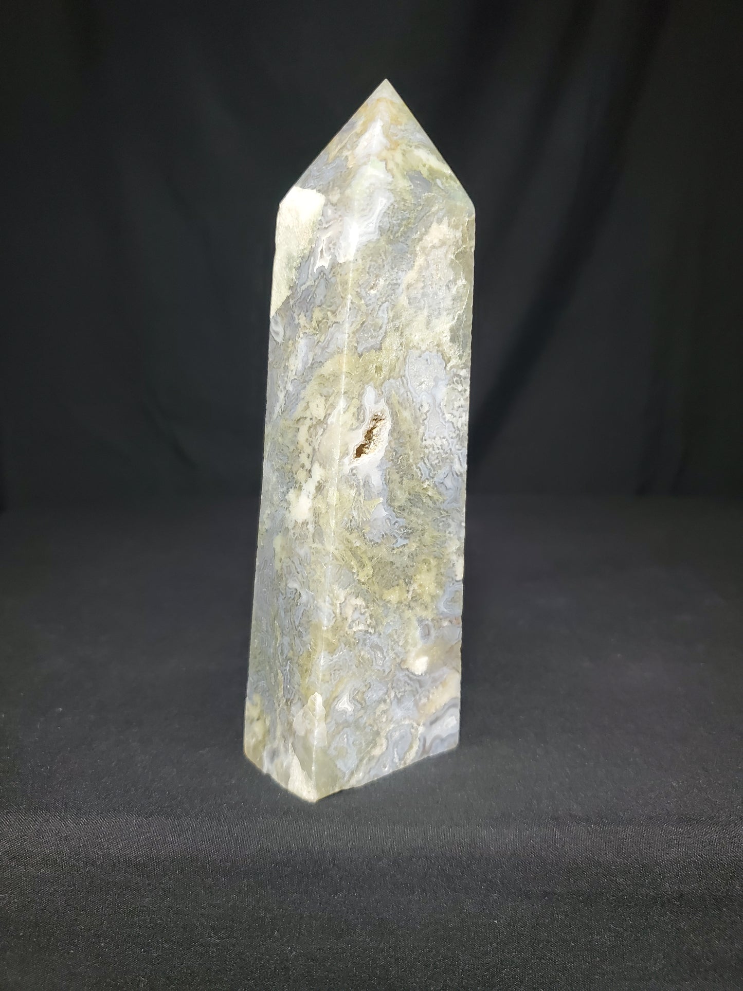 Druzy Moss Agate Tower #