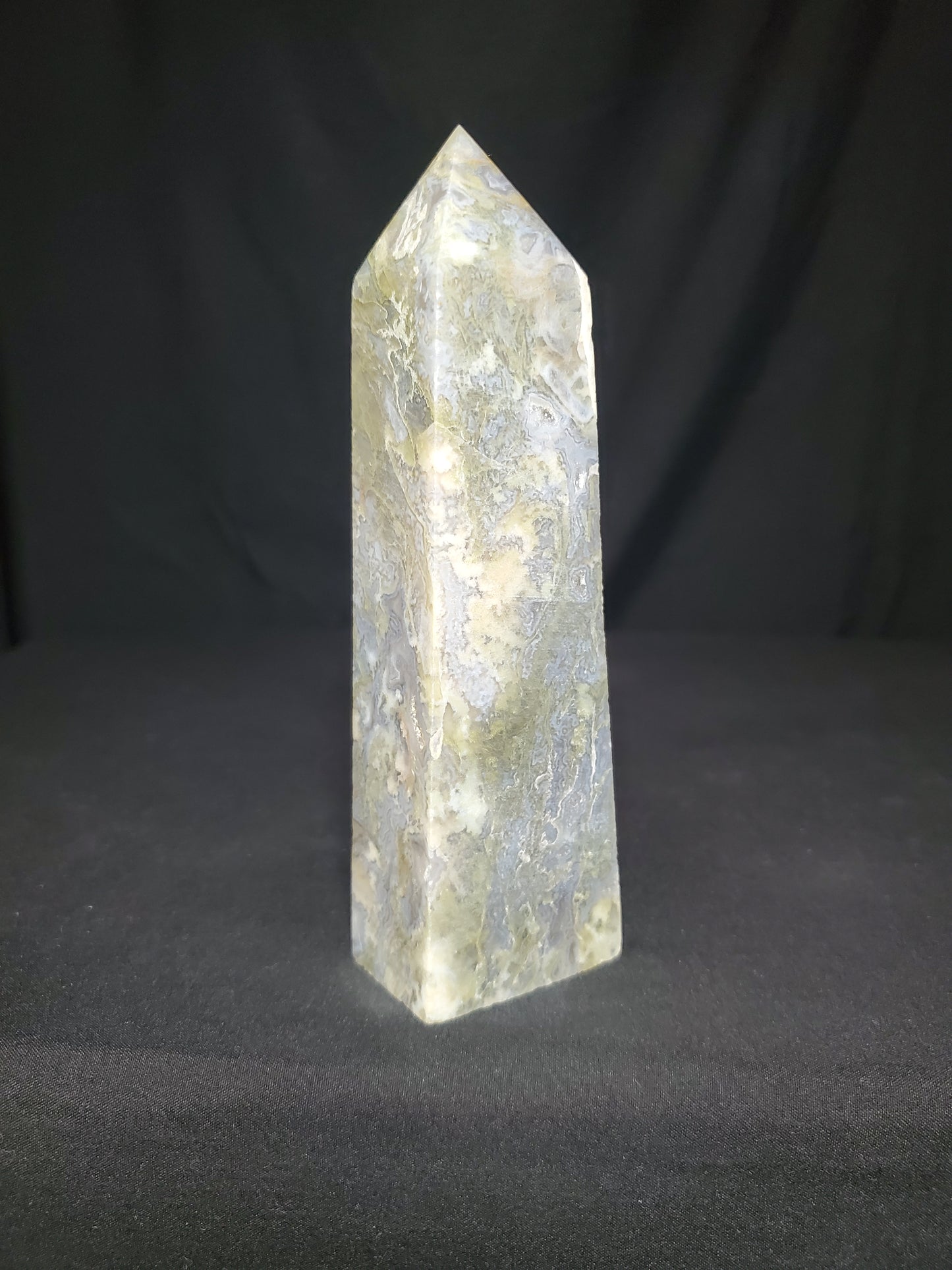 Druzy Moss Agate Tower #