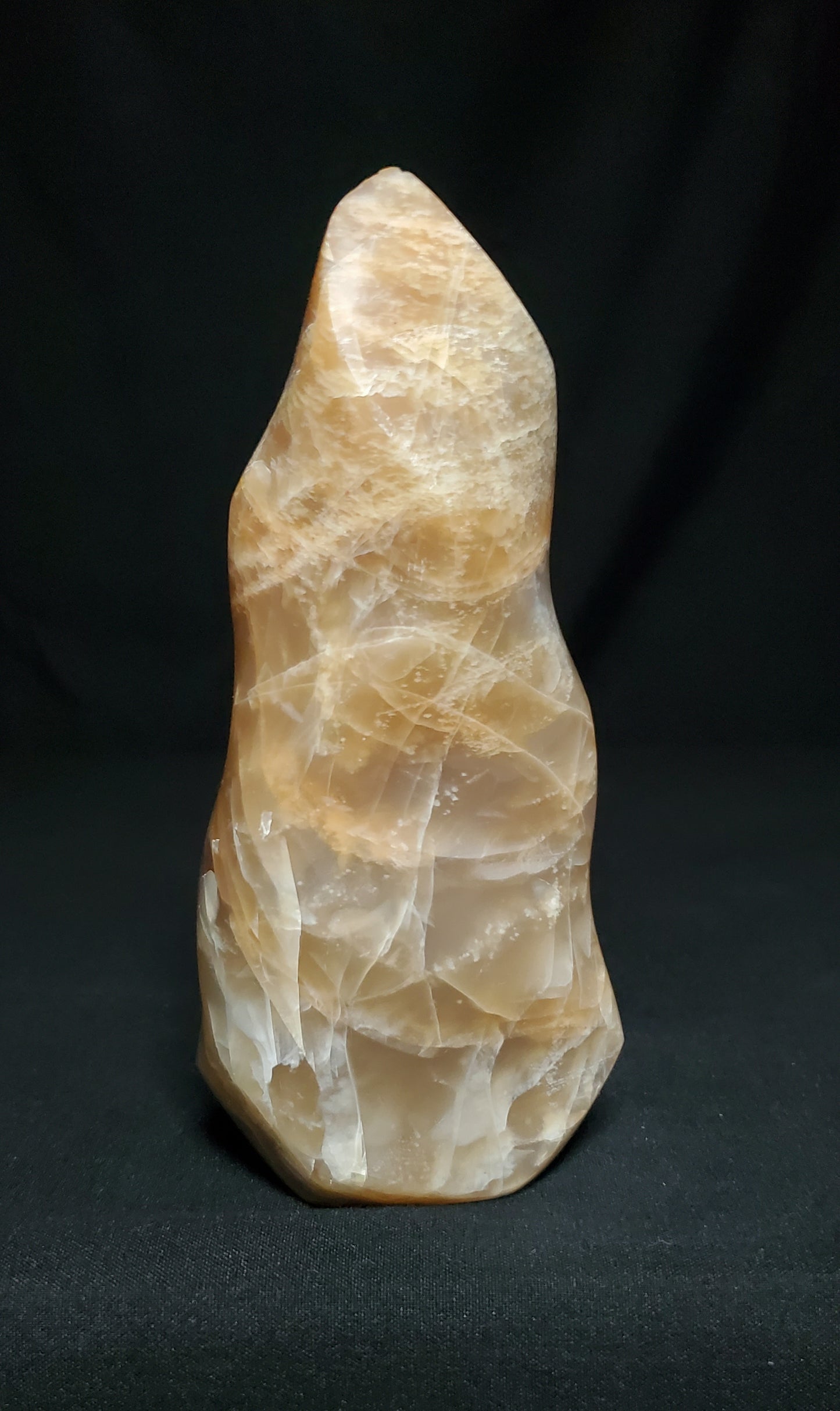 Peach Moonstone Flame Carving #