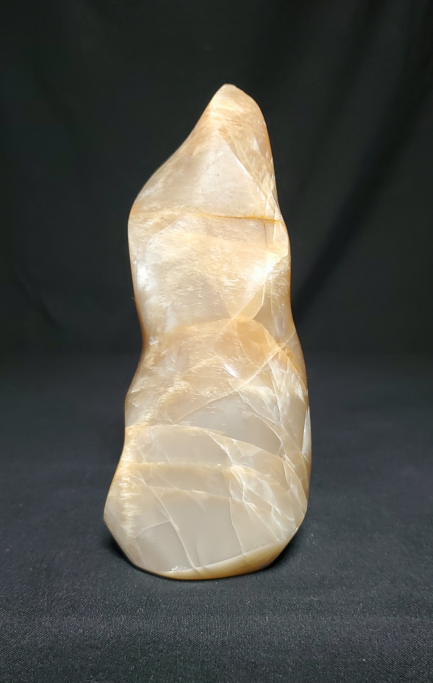 Peach Moonstone Flame Carving #