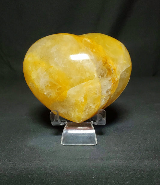 Golden Healer Quartz Heart Carving #