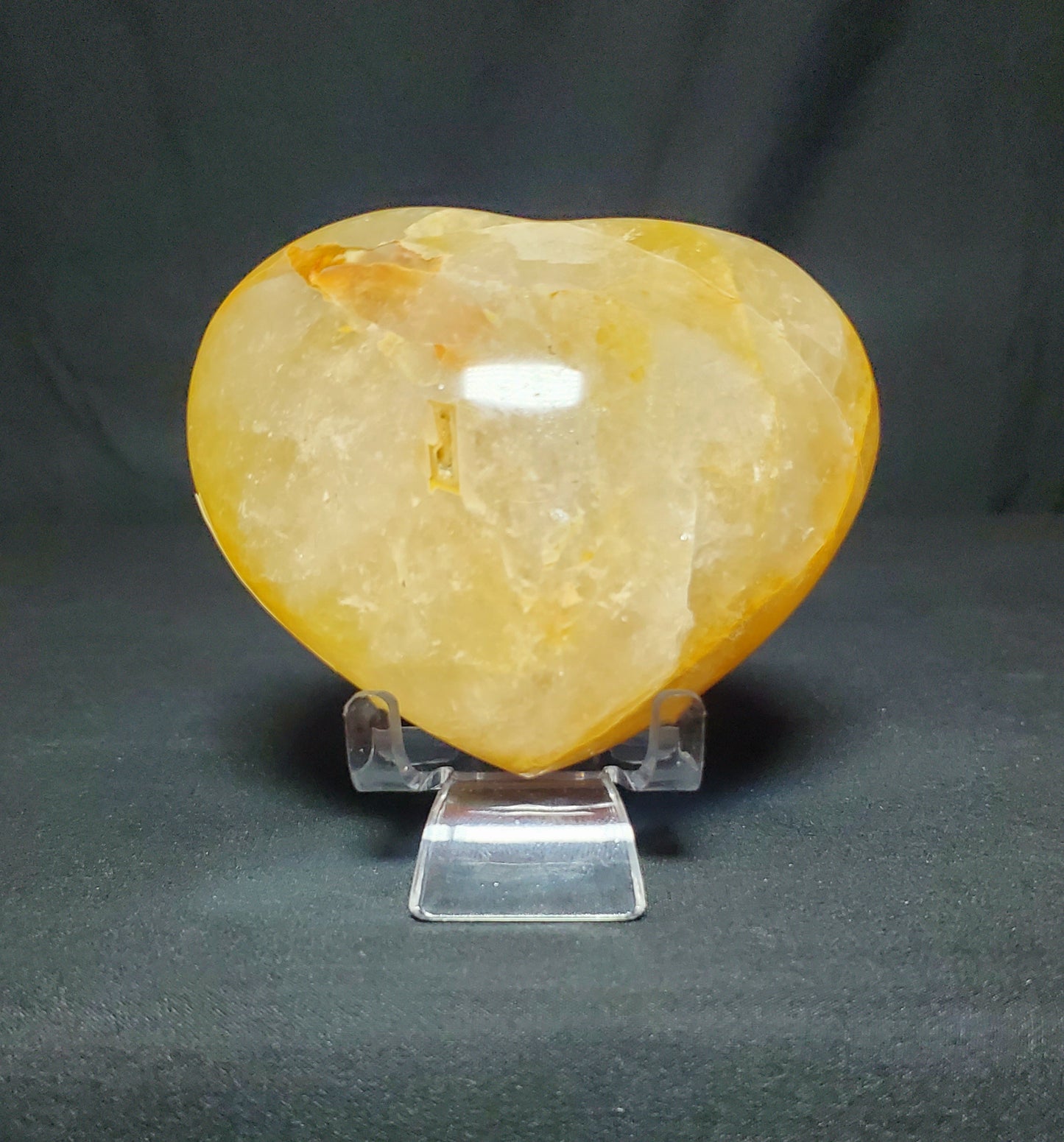 Golden Healer Quartz Heart Carving #