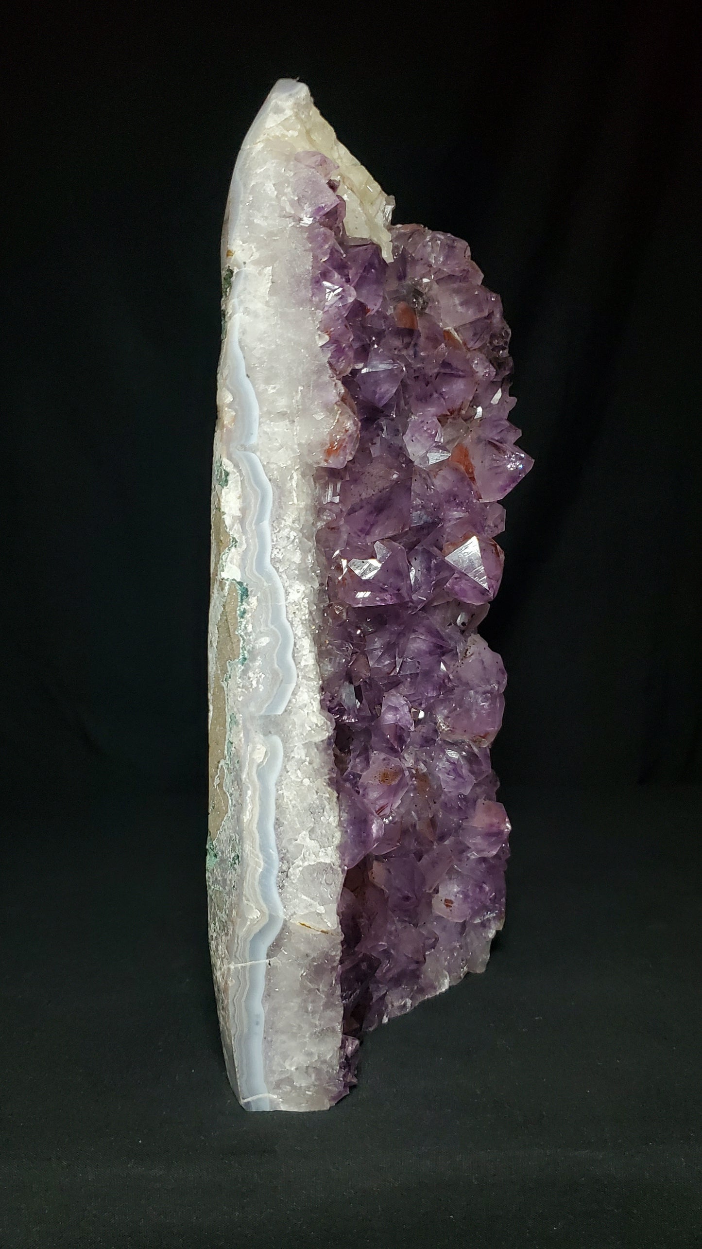 Amethyst and White Calcite Top Cluster