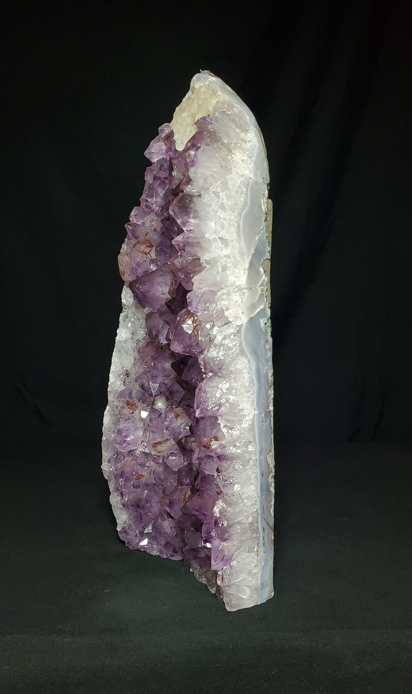 Amethyst and White Calcite Top Cluster