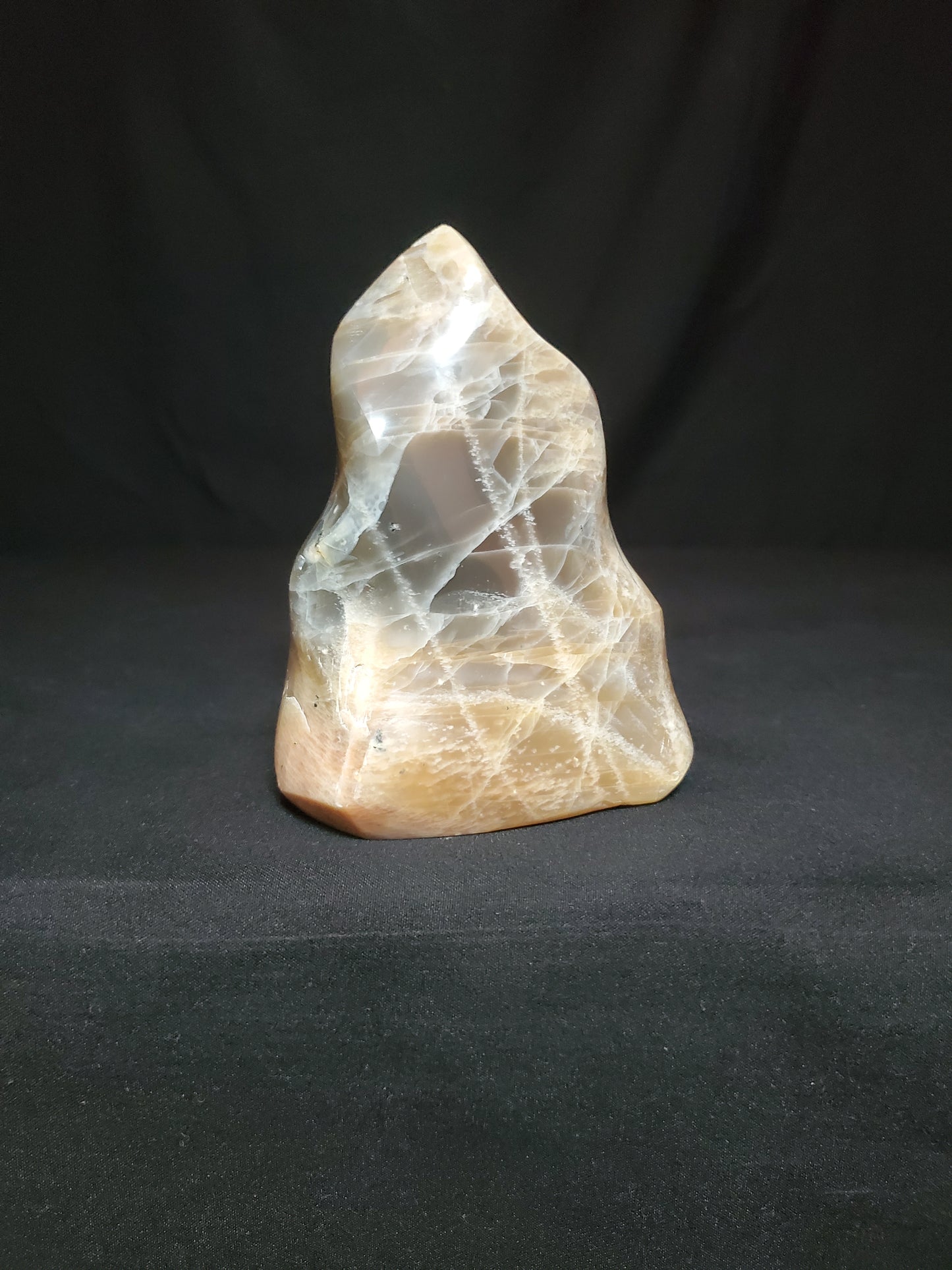 Peach Moonstone Flame Carving #