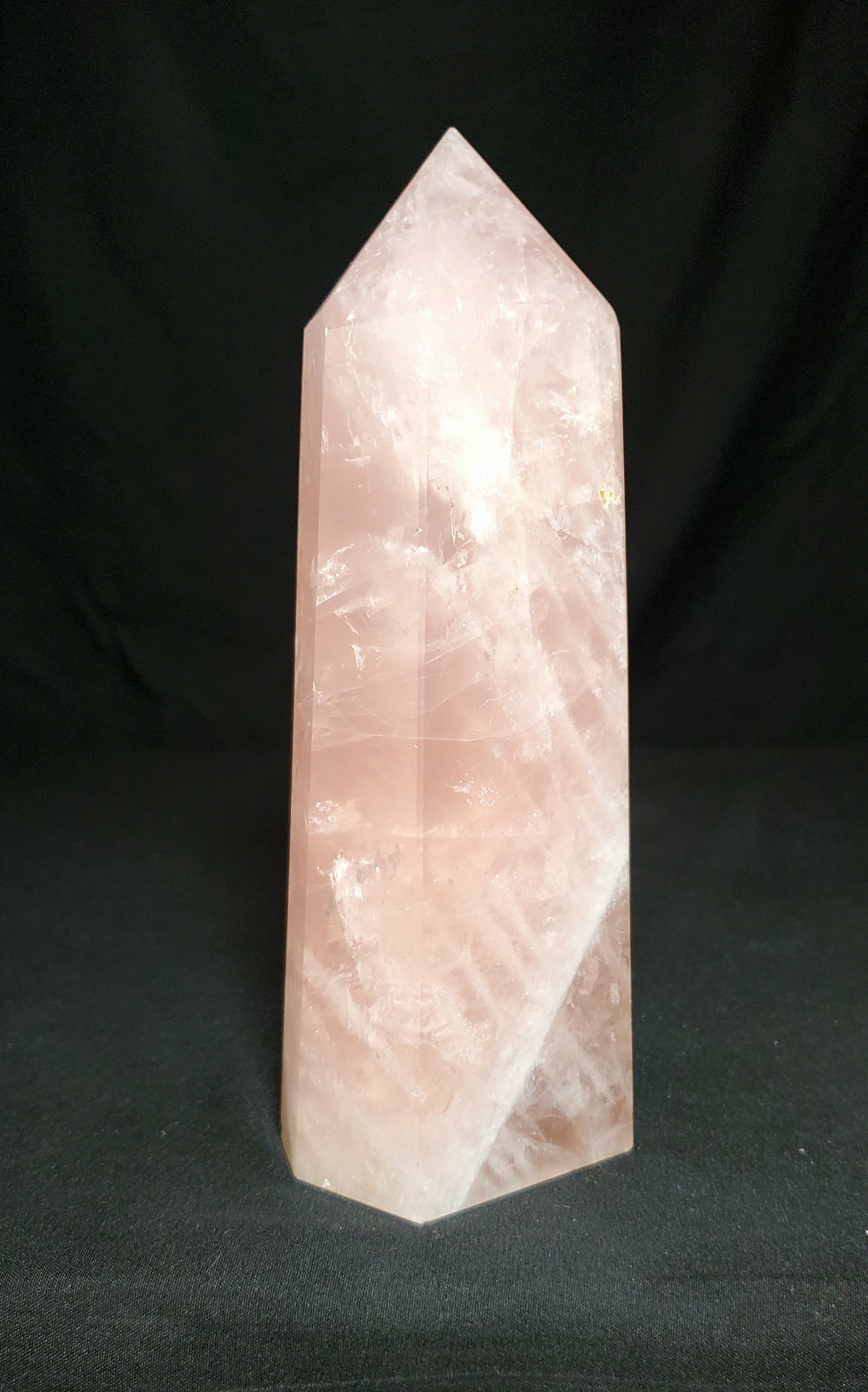 Rose Quartz Tower with Rainbow #