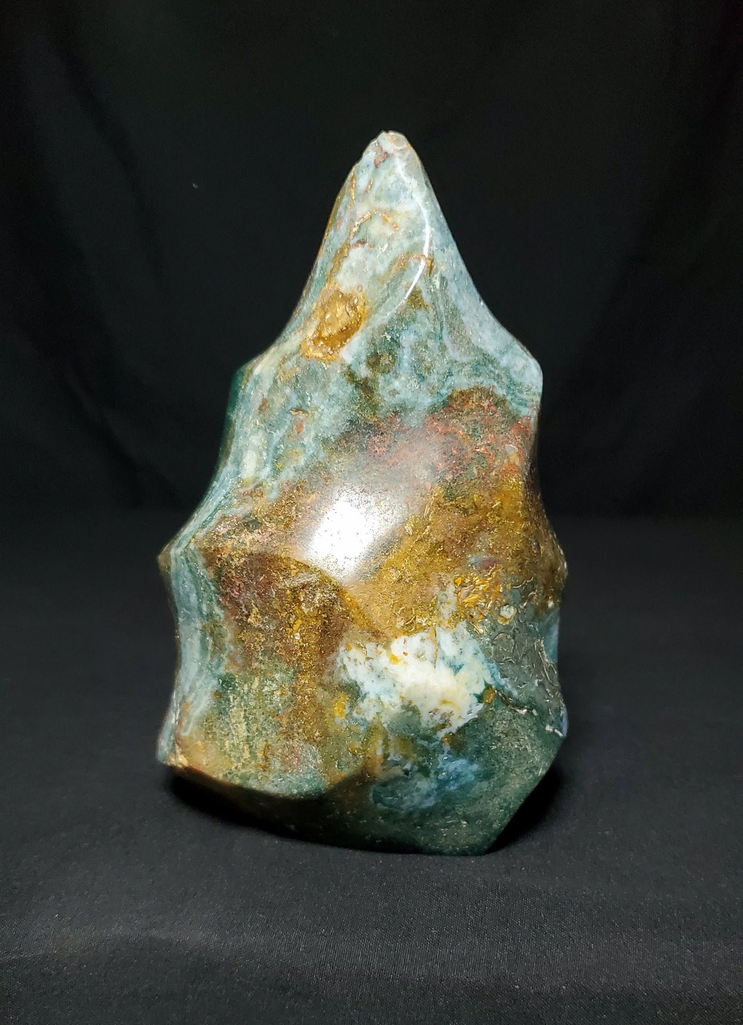 Ocean Jasper Flame Carving #