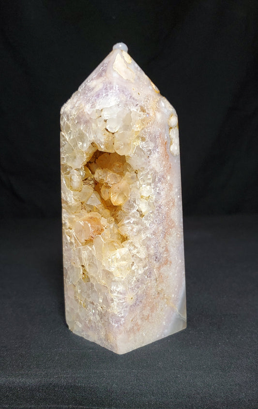 Druzy Pink Amethyst and Agate Tower