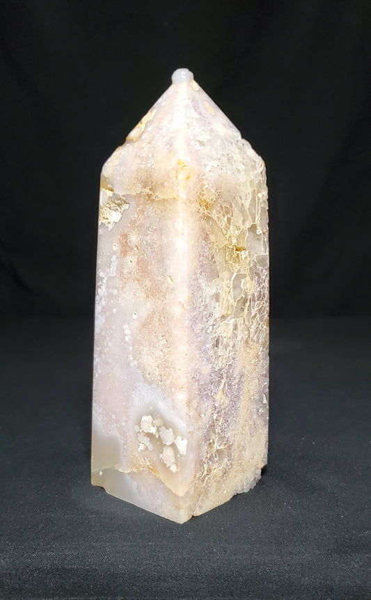 Druzy Pink Amethyst and Agate Tower