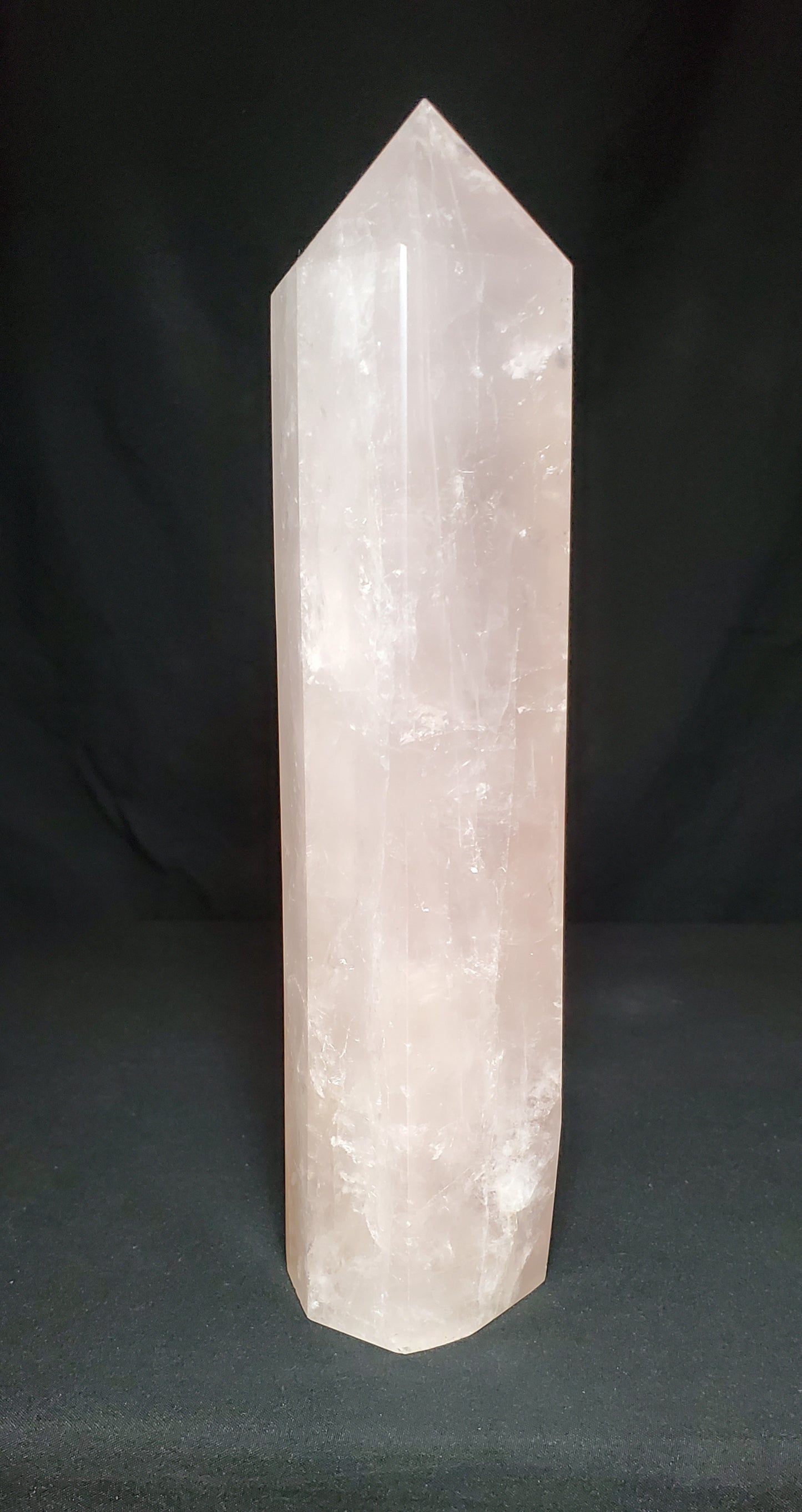 Rose Quartz Tower with Rainbow #