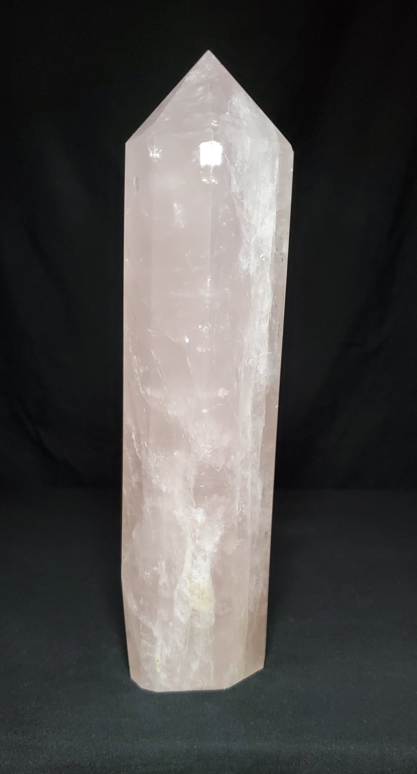 Rose Quartz Tower with Rainbow #