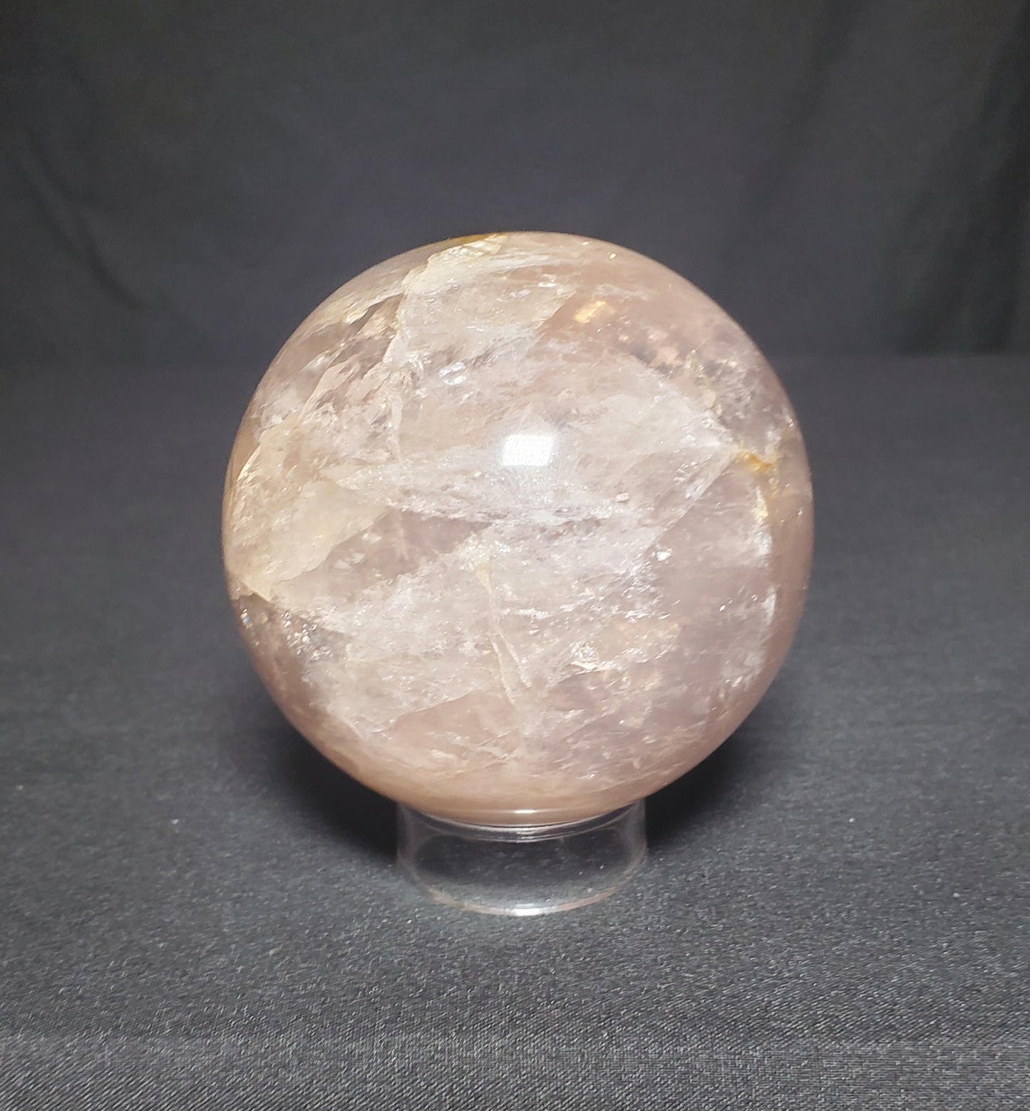 Blue Rose Quartz Sphere with Rainbow