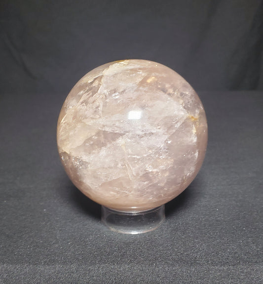 Blue Rose Quartz Sphere with Rainbow