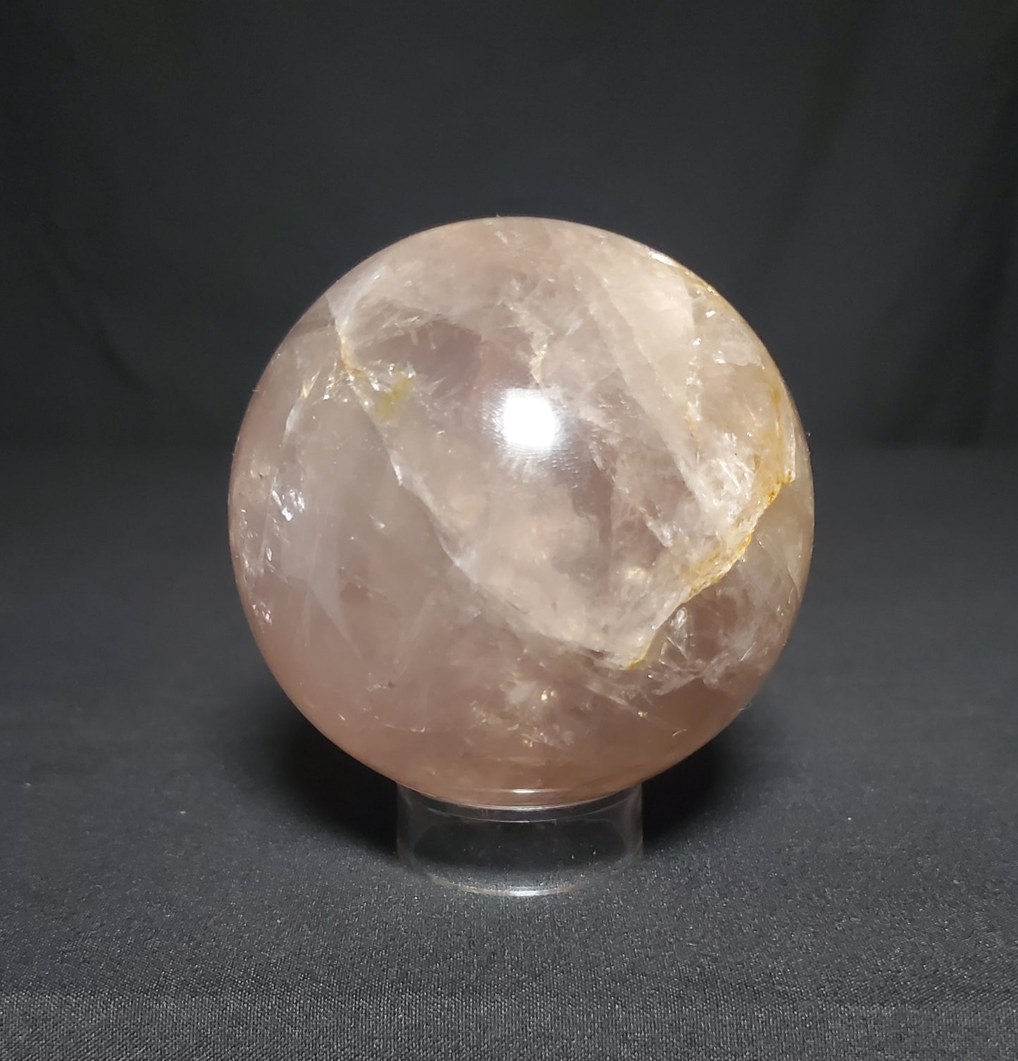 Blue Rose Quartz Sphere with Rainbow