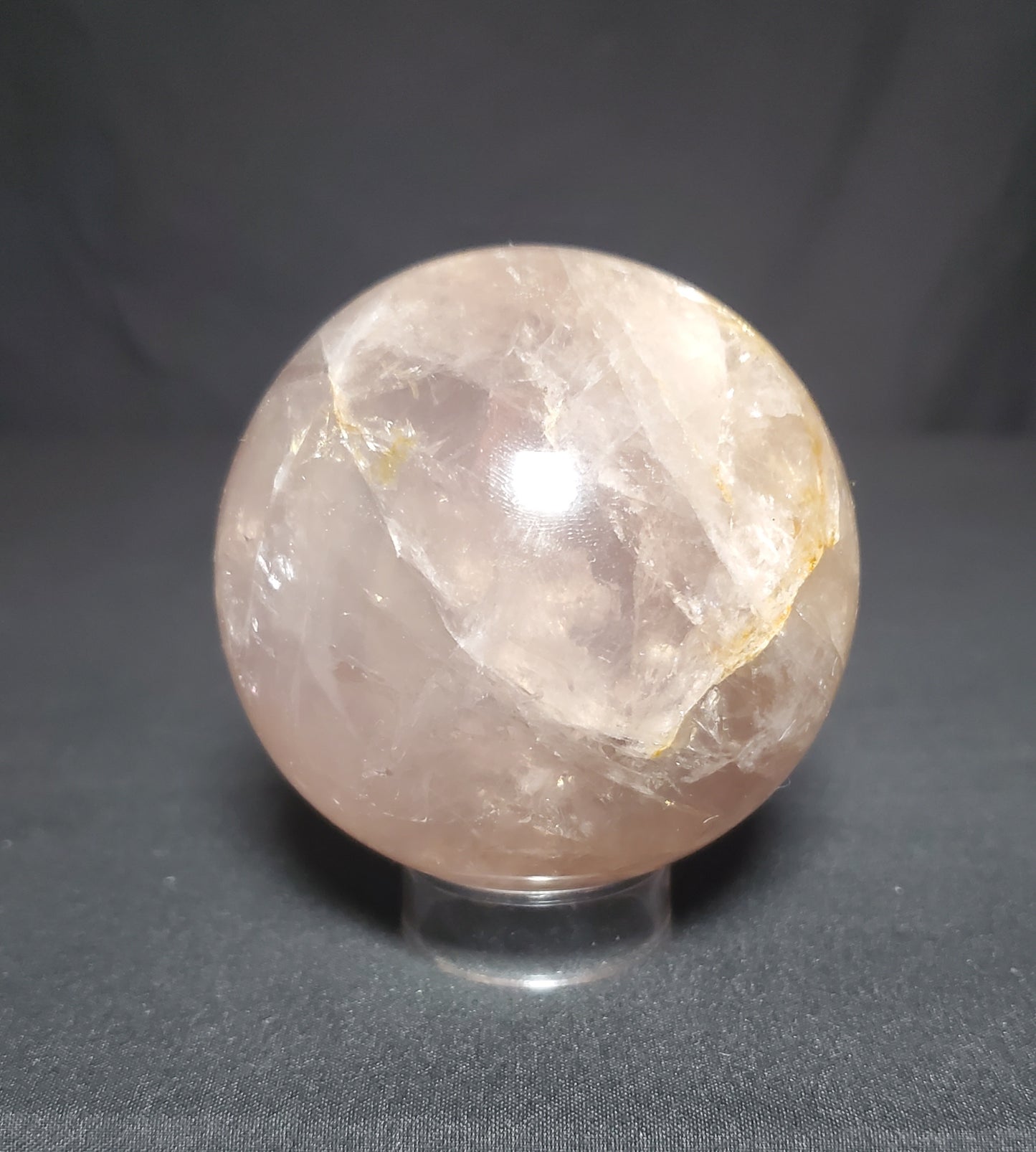 Blue Rose Quartz Sphere with Rainbow