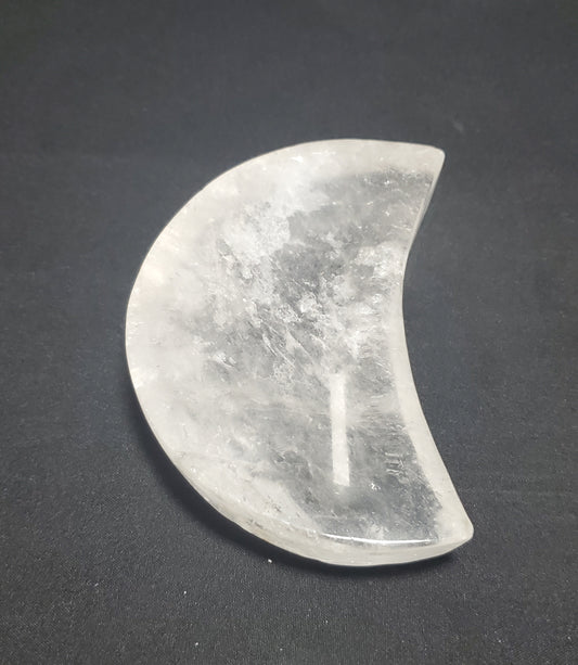 Clear Quartz Moon Bowl Carving