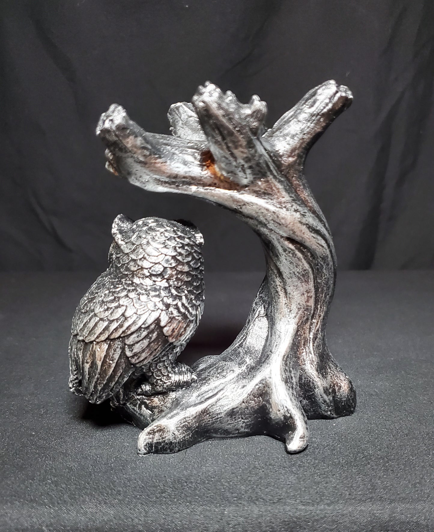 Gray Owl and Tree Sphere Holder #