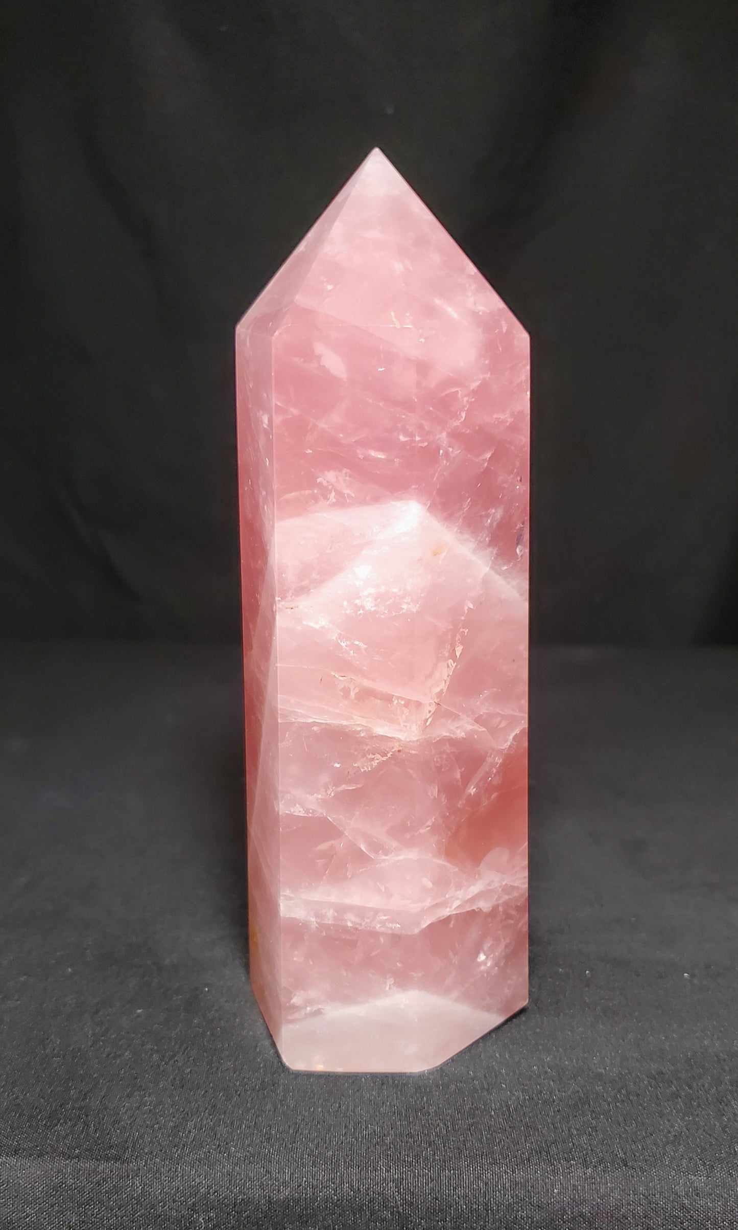 Rose Quartz Tower with Rainbow #