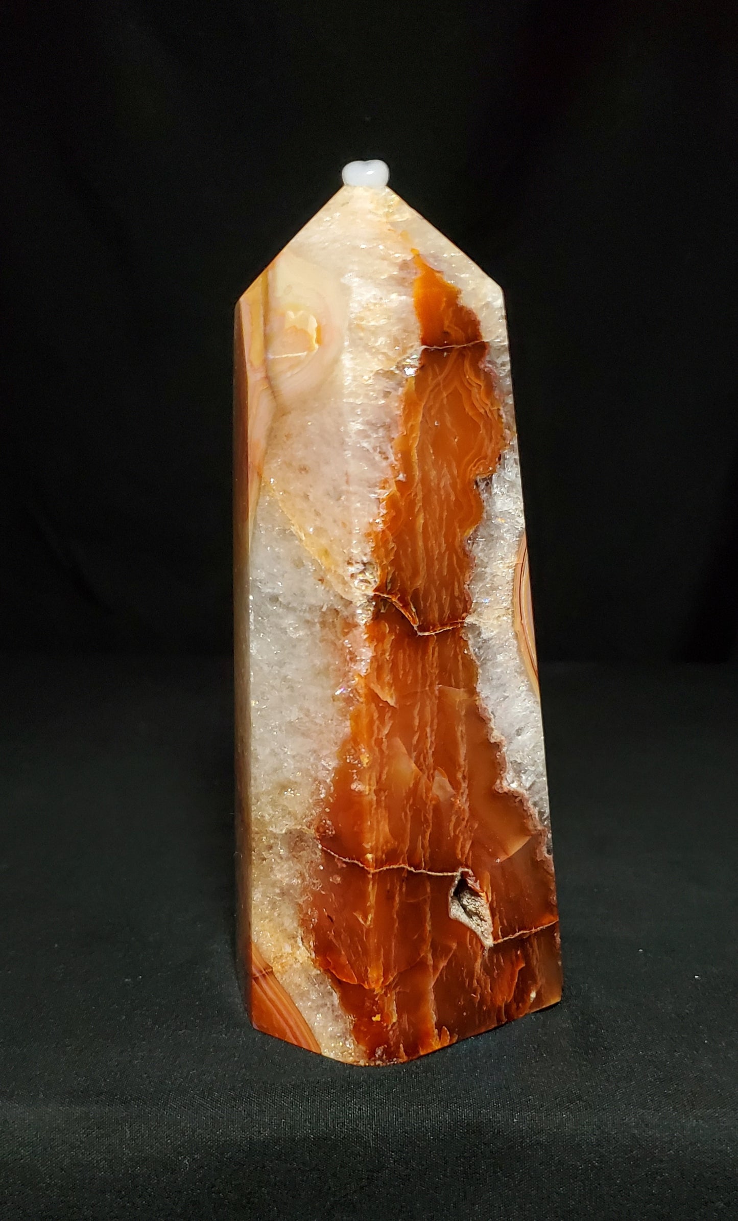 Druzy Carnelian Tower with Quartz