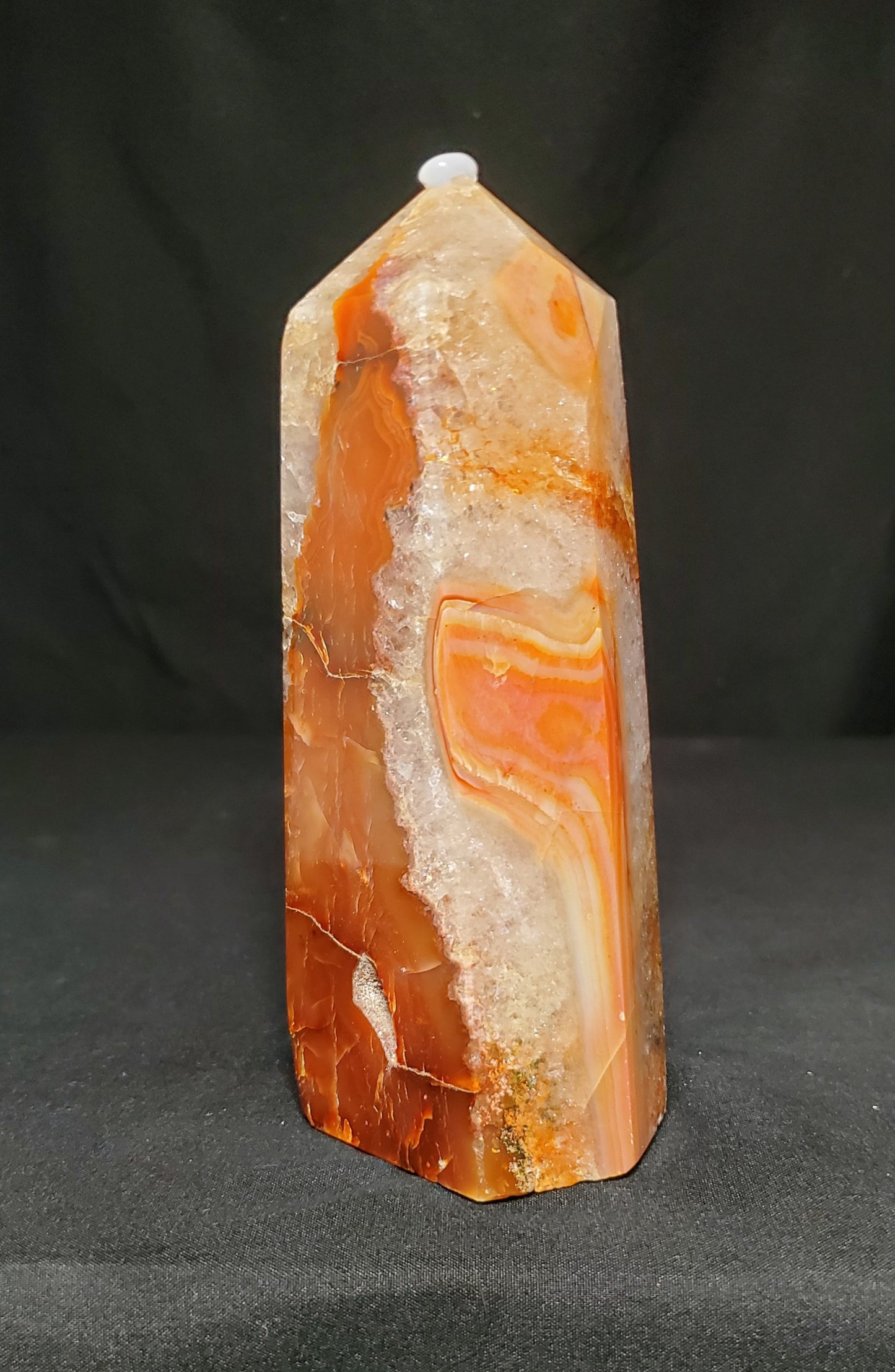 Druzy Carnelian Tower with Quartz