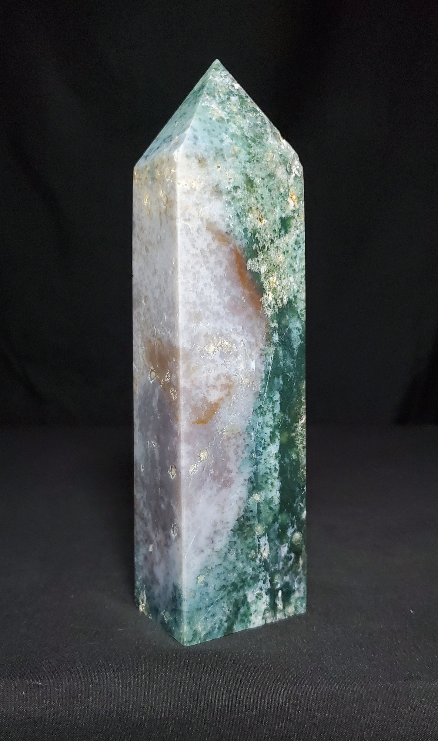 Ocean Jasper and Moss Agate Tower #