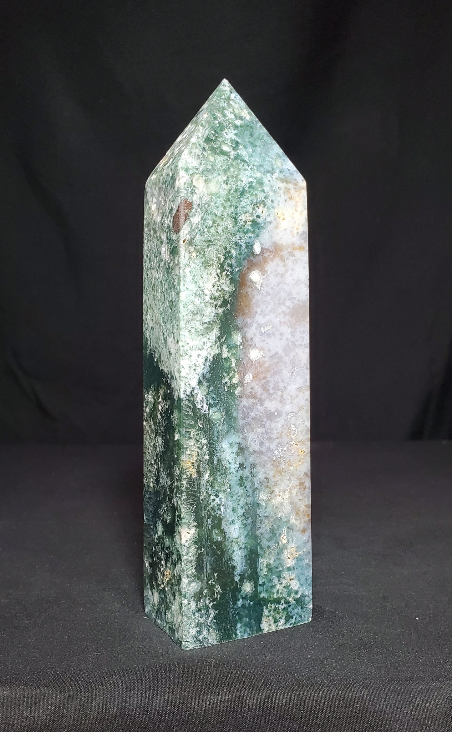 Ocean Jasper and Moss Agate Tower #