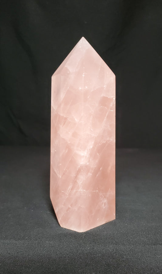 Rose Quartz Tower with Rainbow #