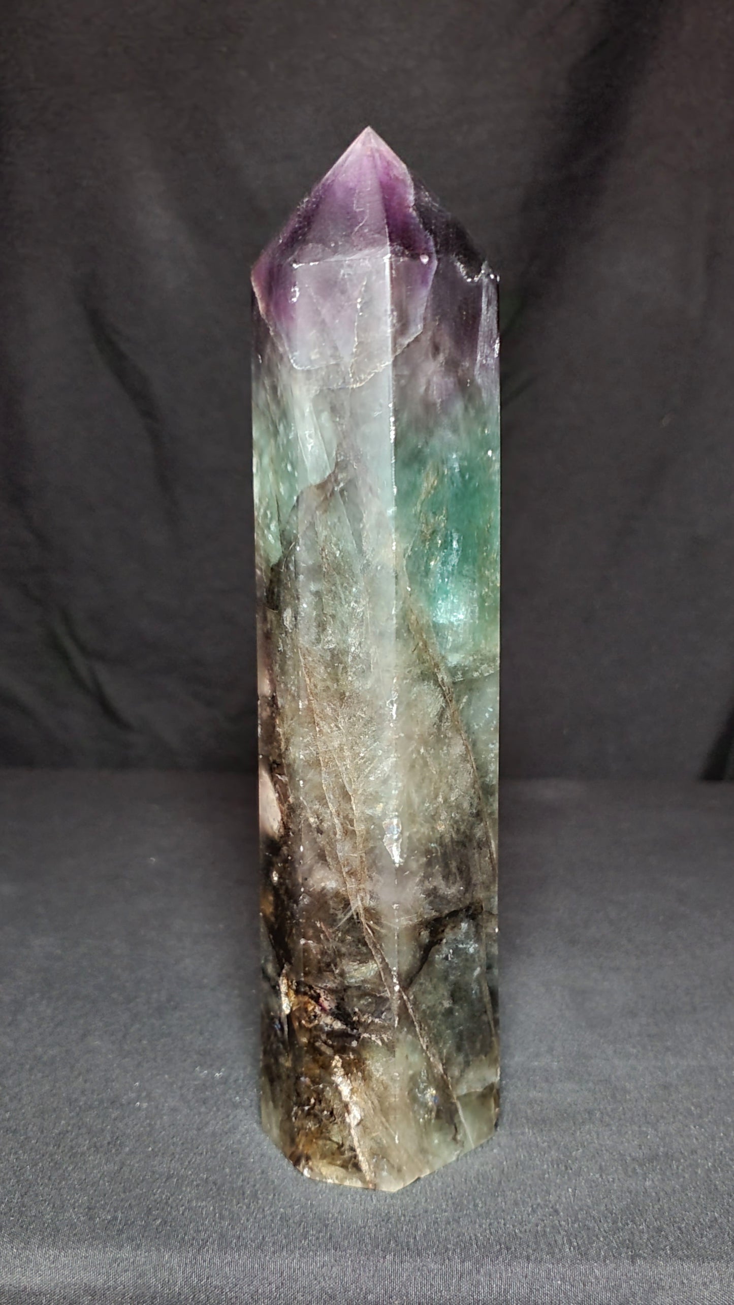 Fluorite Tower with Rainbow #