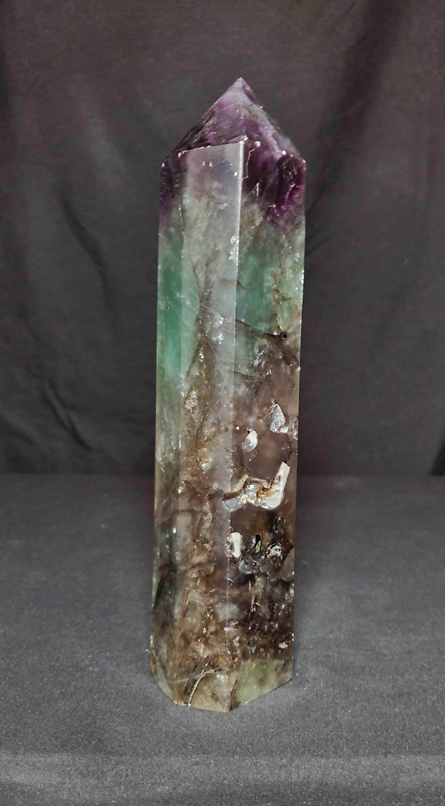 Fluorite Tower with Rainbow #