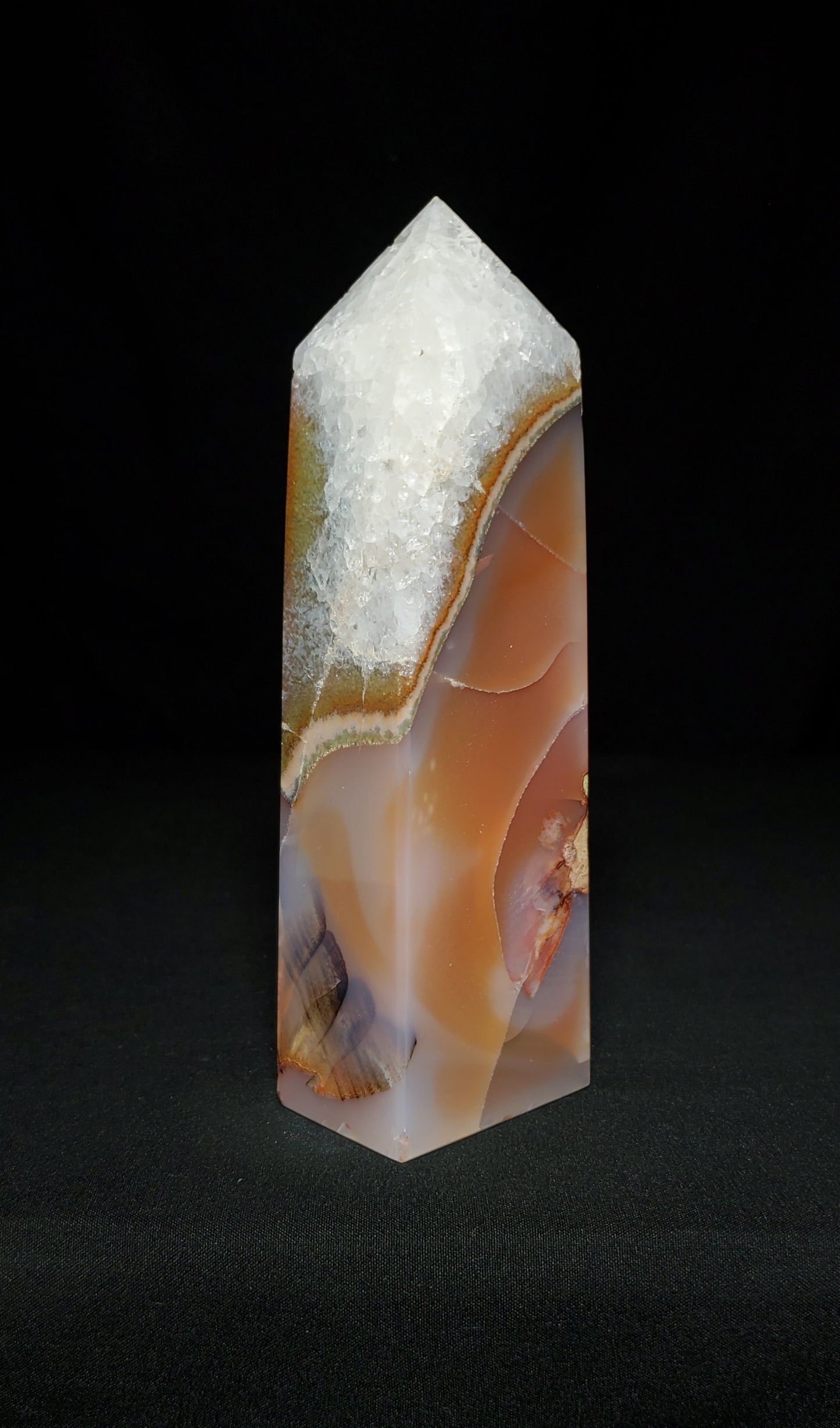 Carnelian with Quartz Tower