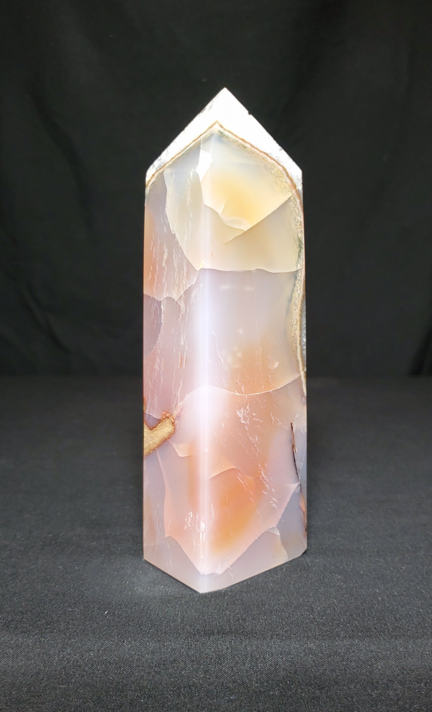 Carnelian with Quartz Tower