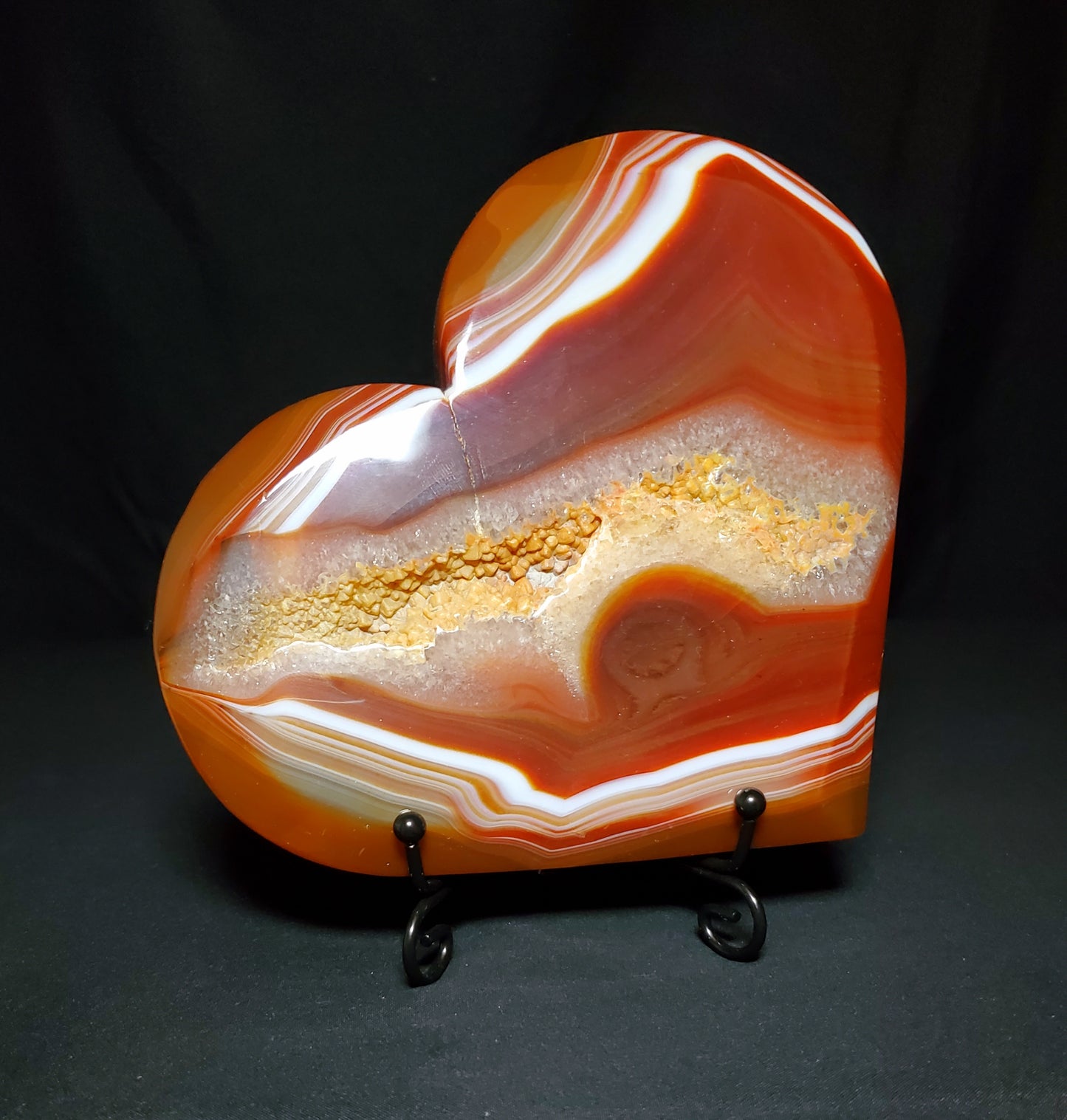 Druzy Carnelian Heart Carving