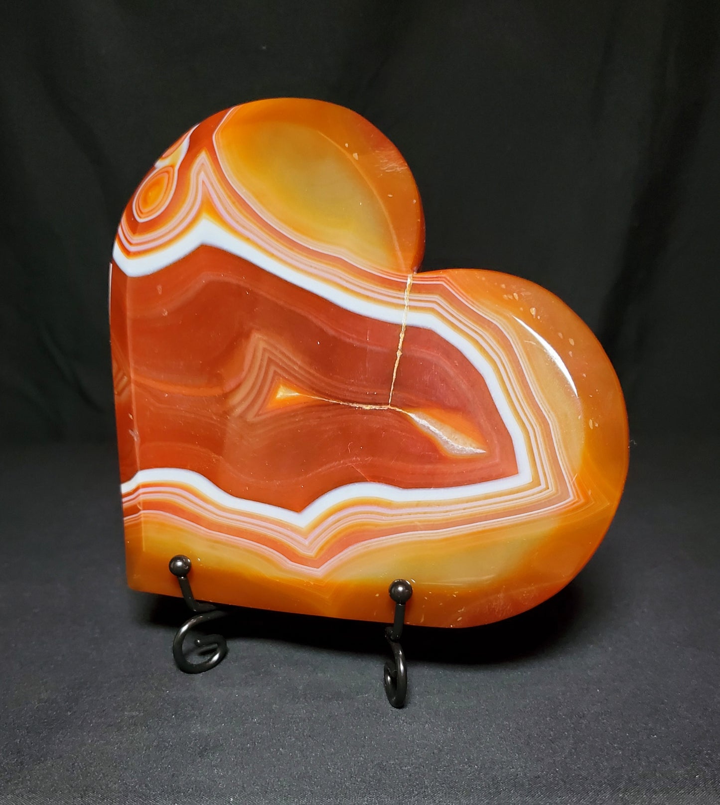 Druzy Carnelian Heart Carving