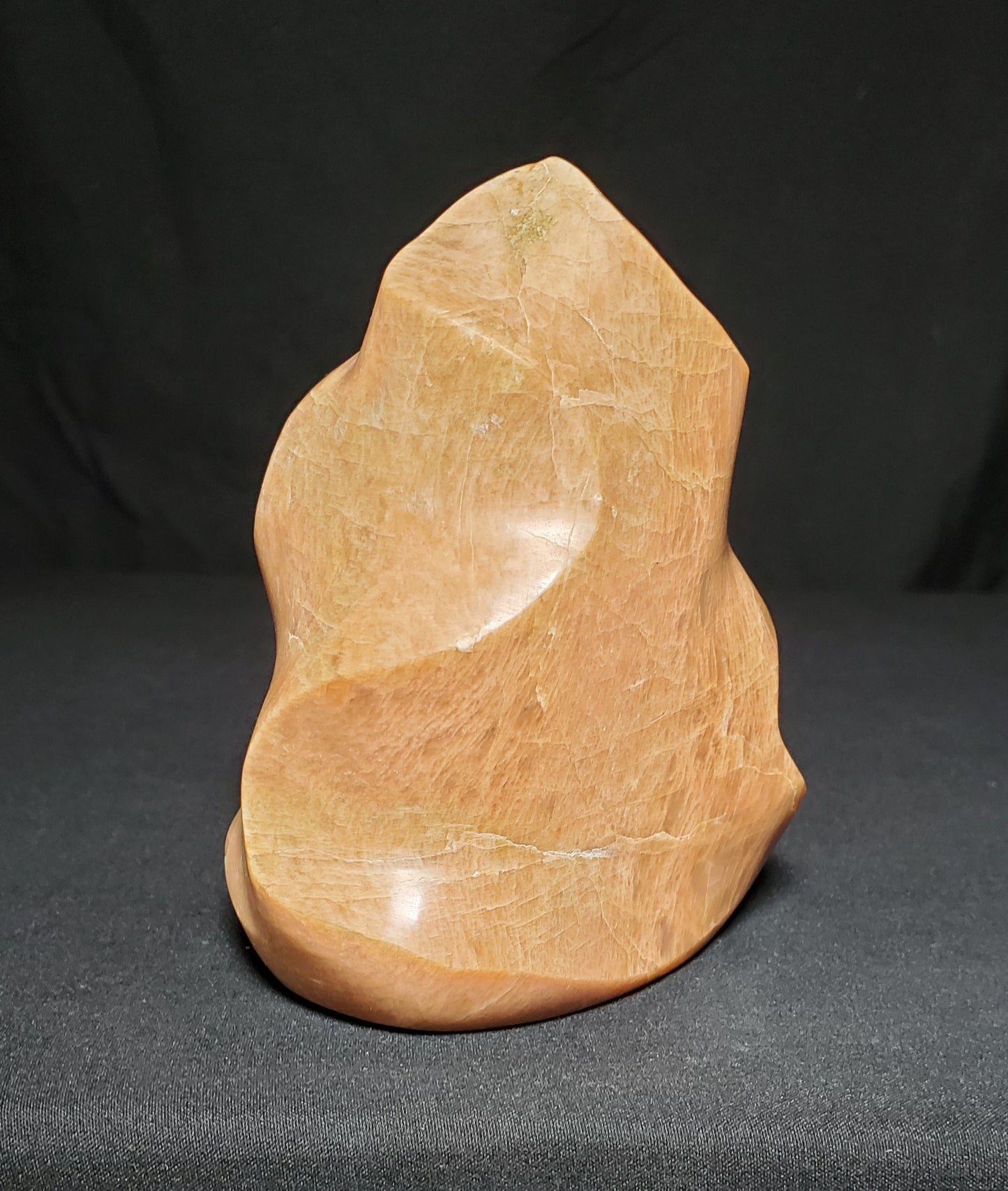 Peach Moonstone Flame Carving #