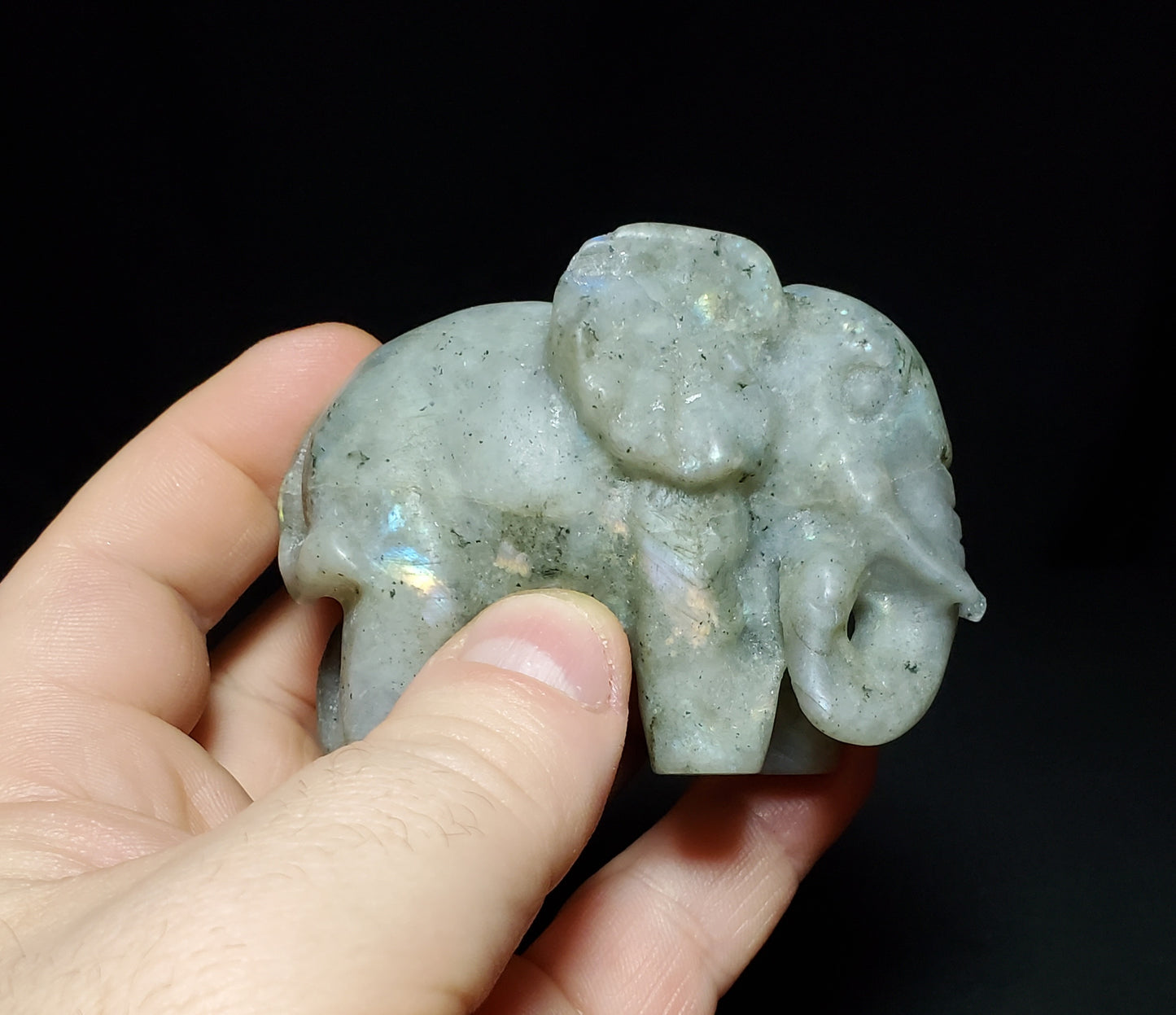 Labradorite Elephant Carving #