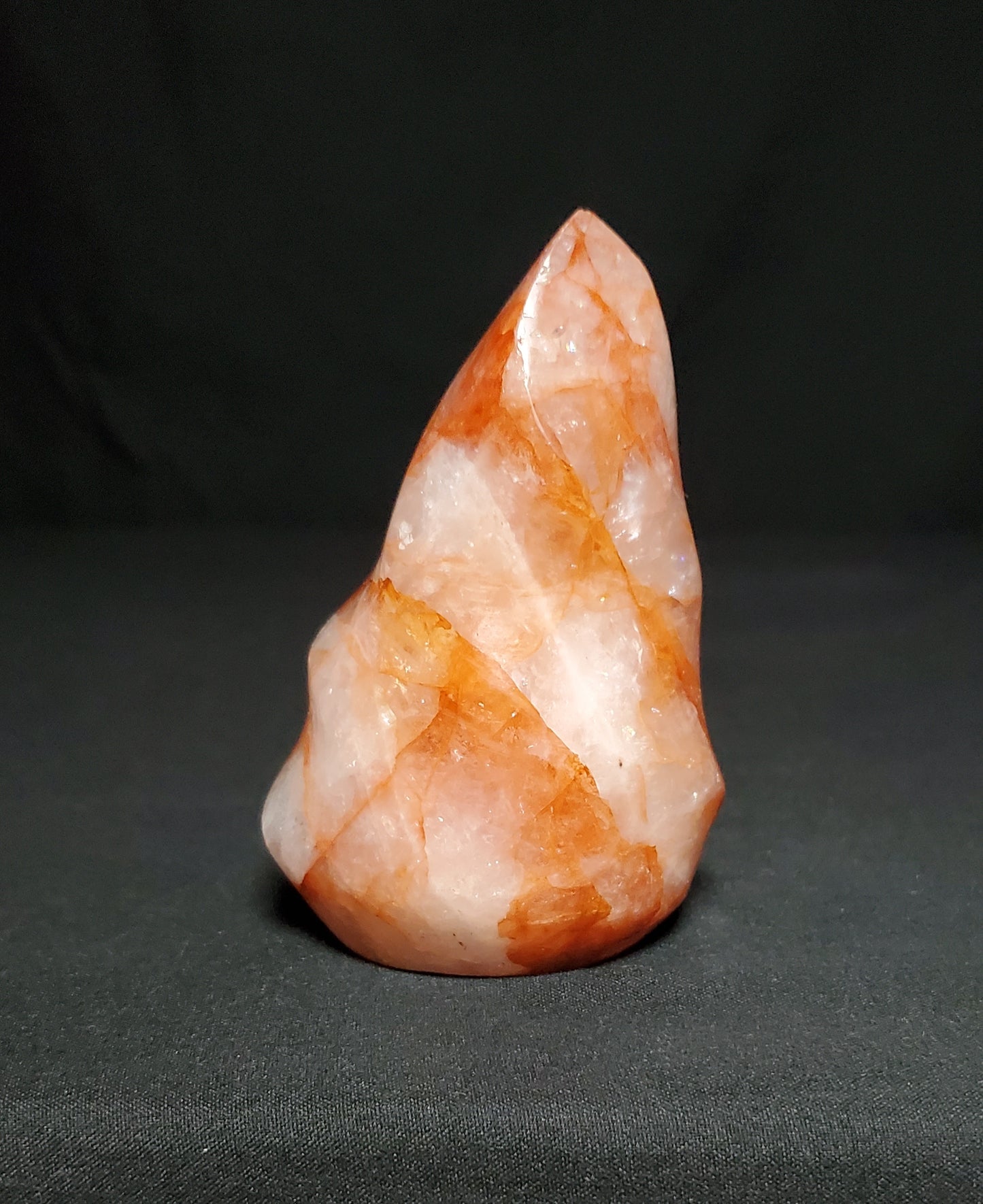 Fire Quartz Flame Carving with Rainbow #