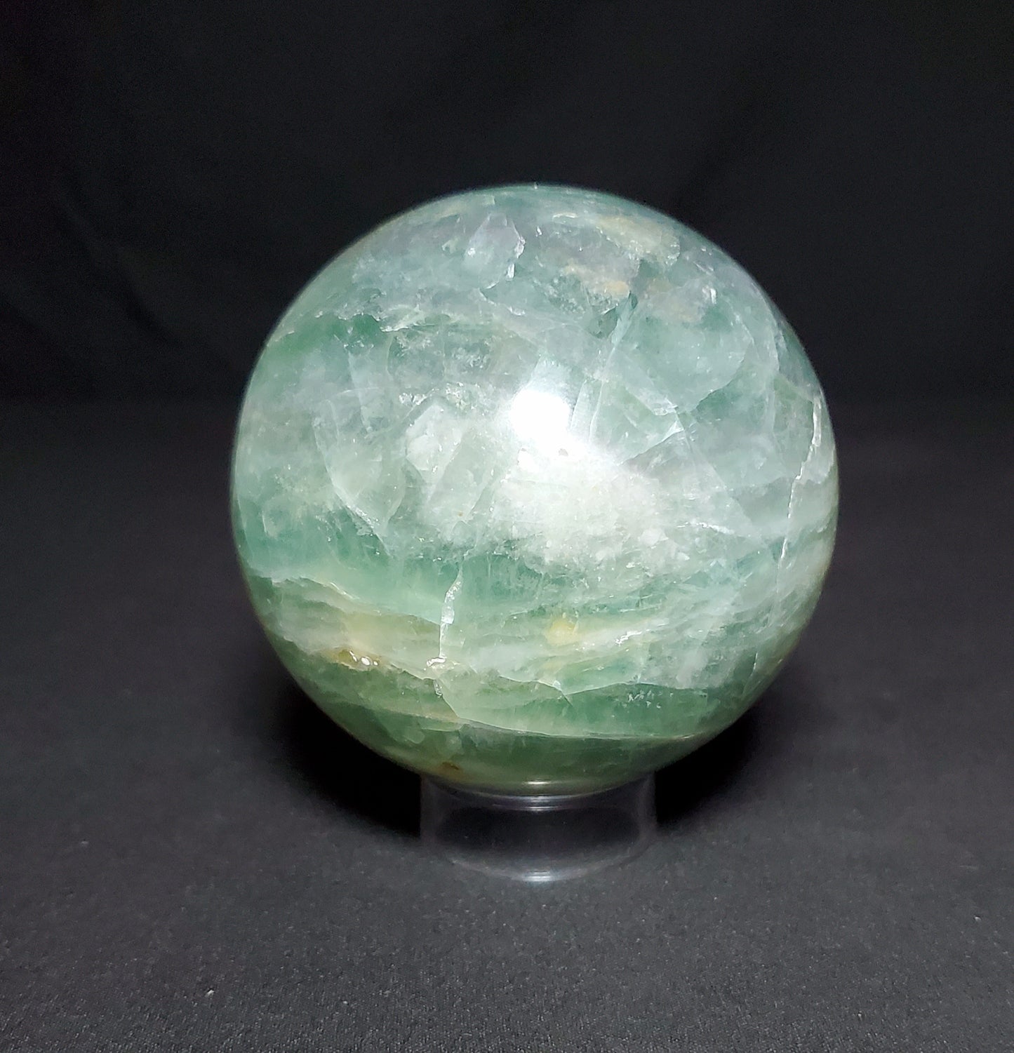 Green Fluorite Sphere with Rainbow #