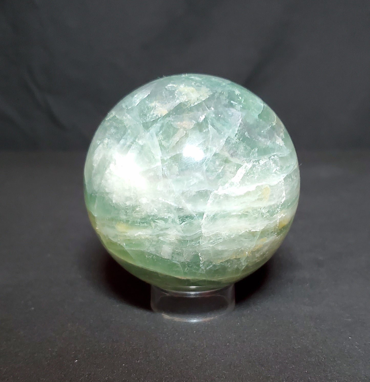 Green Fluorite Sphere with Rainbow #