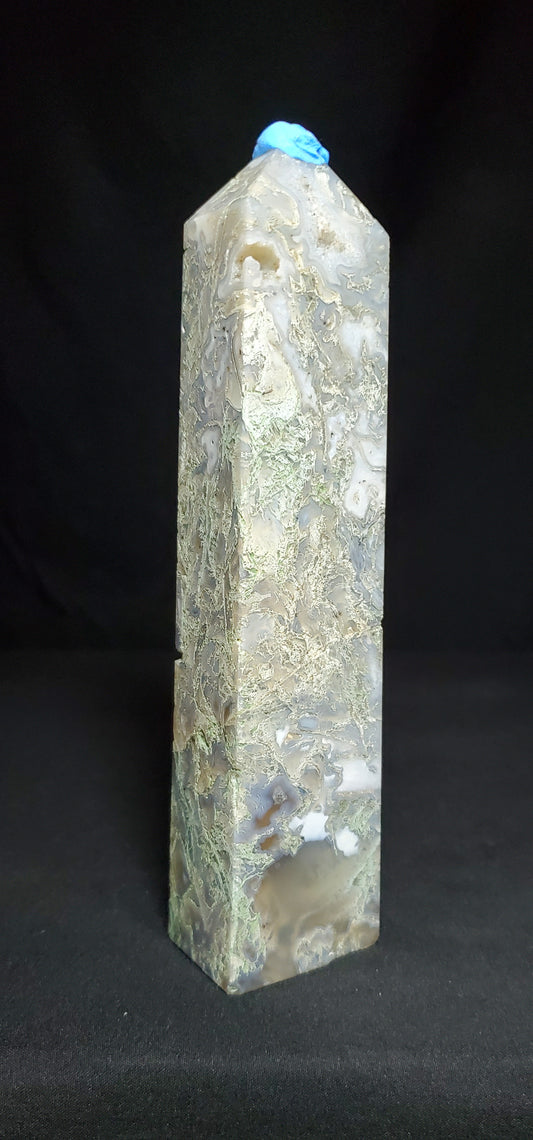 Druzy Moss Agate Tower #