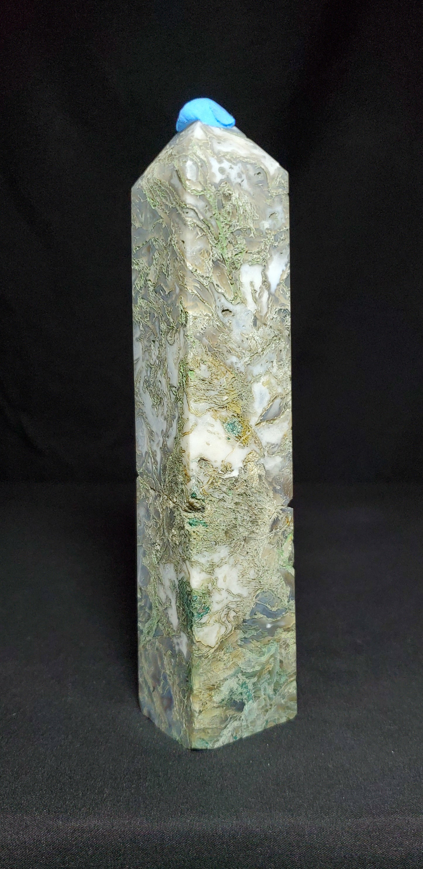 Druzy Moss Agate Tower #