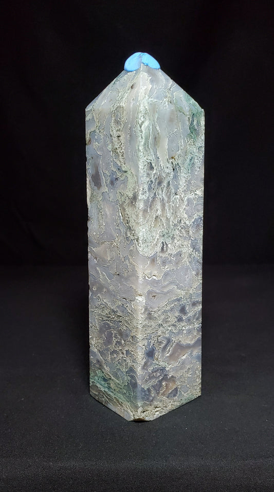 Druzy Moss Agate Tower #