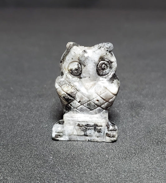 Larvikite Owl Carving #