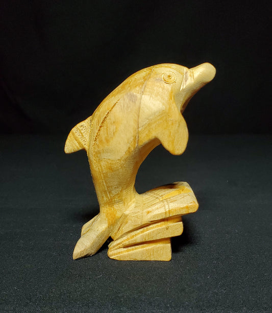 Palo Santo Hand Carved Dolphin Figurine