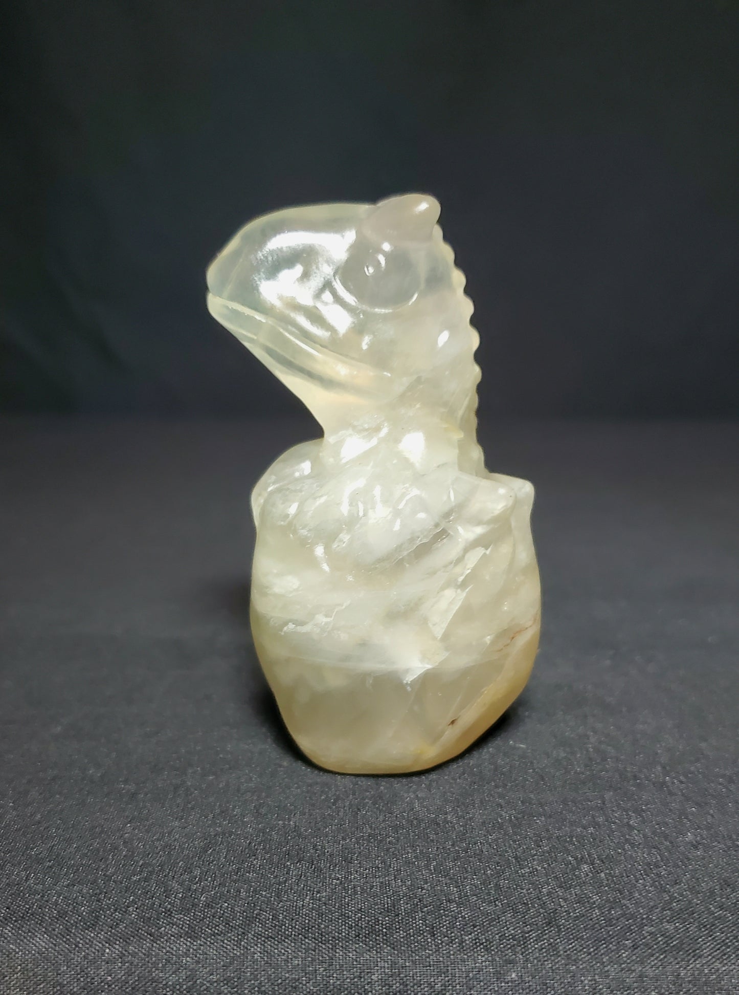 Green Fluorite Hatching Dino Egg Carving #