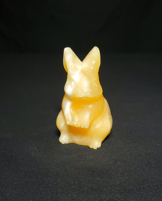 Honey Calcite Bunny Carving